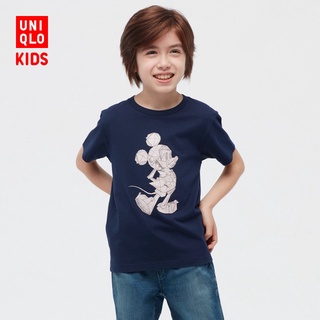 Uniqlo เสื้อยืดแขนสั้น ลายมิกกี้เมาส์ สําหรับเด็กผู้ชาย และเด็กผู้หญิง 448652