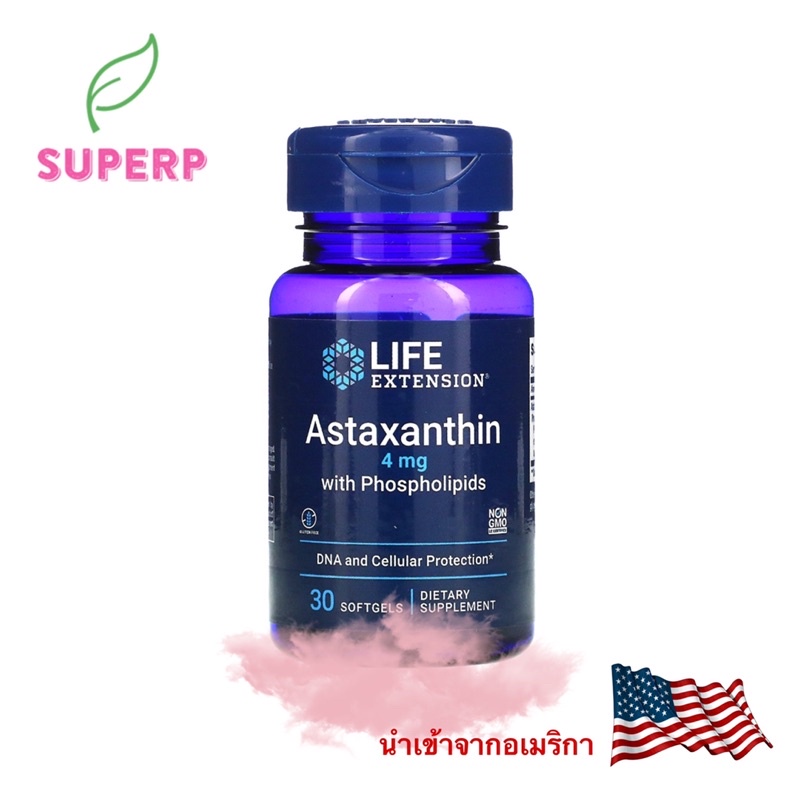 พร้อมส่ง!!! 💥 Life Extension Astaxanthin 4mg, 30 Softgels