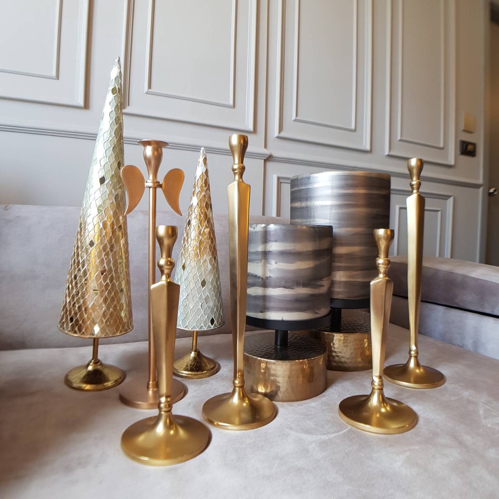 สวย!! หรู!! ชิ้นใหญ่ สูง ของตกแต่งบ้าน เชิงเทียน สีทอง Home Decoration candlestick candle holder