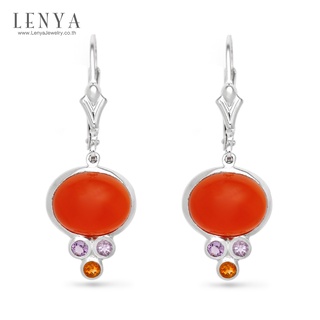 Lenya Jewelry  ต่างหูประดับคาเนเลี่ยน(Carnelian) เป็นหินแห่งคำอวยพรให้พบเจอแต่ความสุข ความเจริญก้าวในชีวิต เสริมบารมี