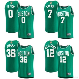 เสื้อกีฬาแขนสั้น ลายทีมชาติฟุตบอล NBA Finals Jersey Celtics Tatum Brown BKB 2022 ชุดเหย้า