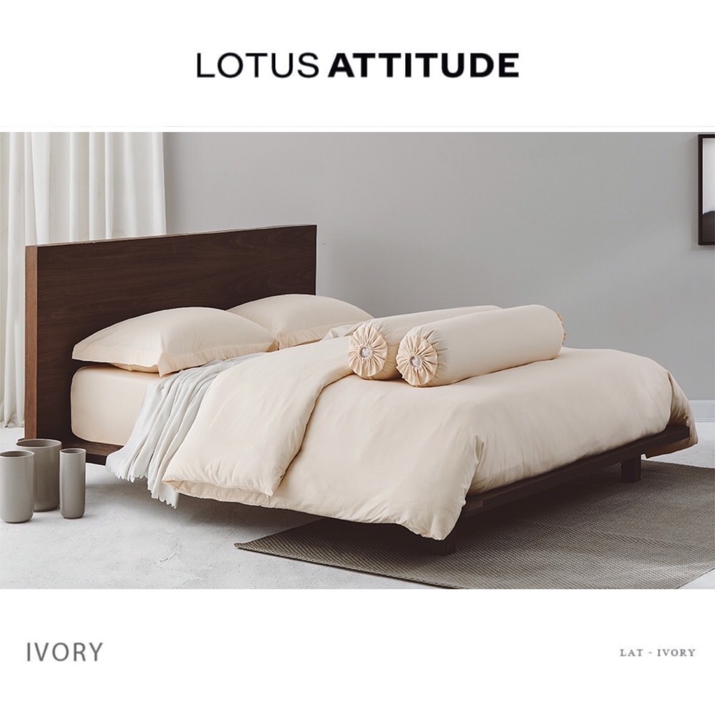 [ของแท้ 💯%] LAT-IVORY : เครื่องนอนโลตัส Lotus รุ่น ATTITUDE (สีพื้น) | ผ้าปูที่นอน 3.5, 5, 6 ฟุต , ผ้านวม