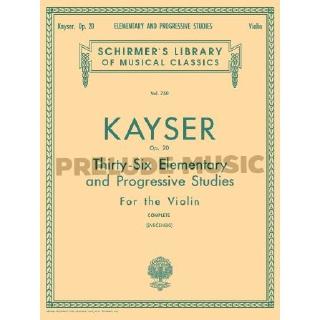 (Violin) Kayser: 36 Elementary and Progressive Studies, Complete, Op. 20 (HL50256160)