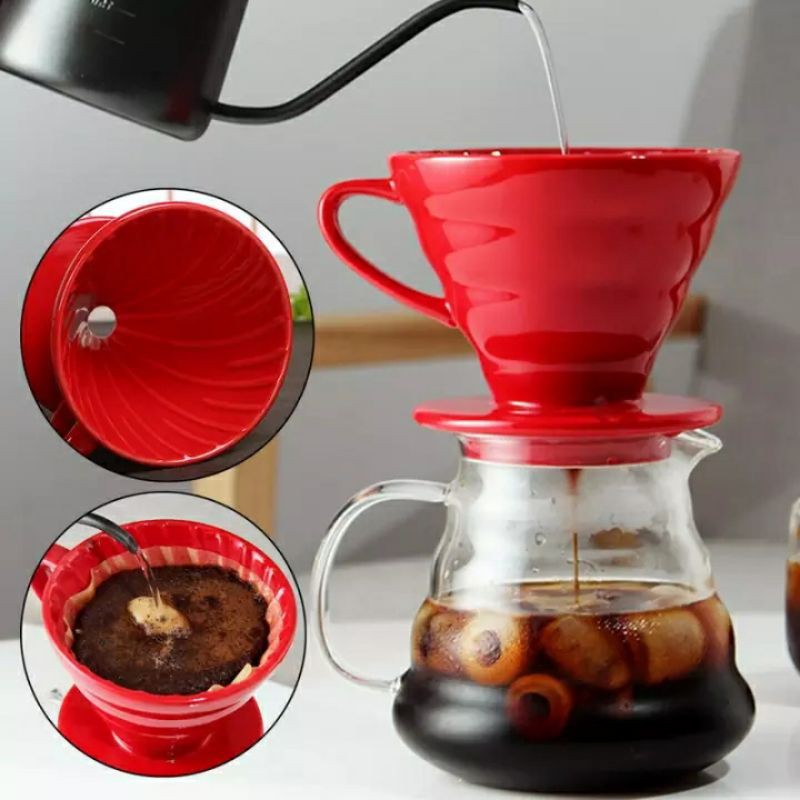 V60 Ceramic Coffee Dripper Pour Over Coffee Filter
