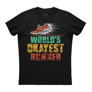 คอลูกเรือเสื้อยืดคอกลมขายดี เสื้อยืดแขนสั้น พิมพ์ลาย Worlds Okest Runner สีดํา สําหรับผู้ชาย JAlpjg91JInkop51ผ้าฝ้ายแท้