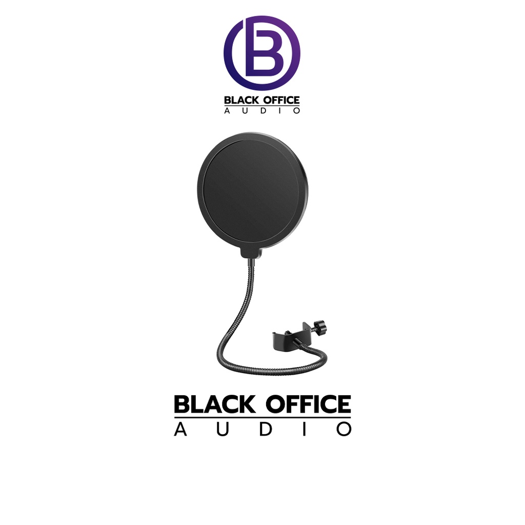 BOA Pop Filter ตัวกันลมสำหรับไมโครโฟน แข็งแรง คุณภาพดี ทำความสะอาดง่าย (BlackOfficeAudio)