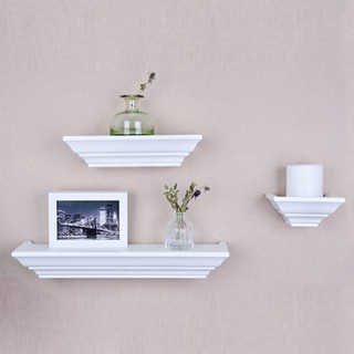 เบสิโค ชั้นวางของติดผนัง 3 ชิ้น รุ่น BWS-170428 สีขาว, besico Wall Shelf of 3 Pcs White Finish