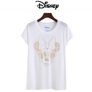 เสื้อยืด ดิสนีย์สีขาว สกรีน ลาย Minnie mouse 🐾 งานDISNEY แท้ 💯%(TS070)