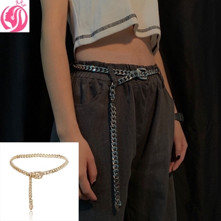 【xijing3-cod】1pcs Simple thick chain fashion belt personality punk metal chain single layer chain belt