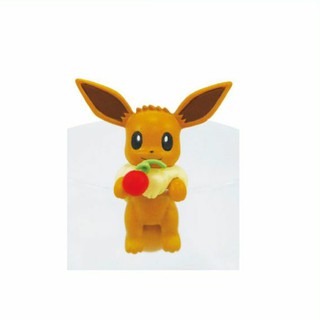 กาชาปอง Eveeกินเชอร์รี่ เกาะแก้ว (Pikachu&amp;Evee) งานแท้ญี่ปุ่น.