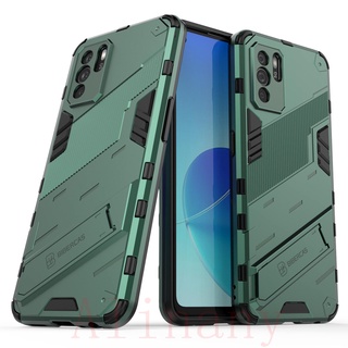 เคส OPPO Reno6 Z 5G ฮาร์ดเคสกันกระแทกเคสโทรศัพท์ Hybrid Armor Shockproof Hard Case OPPO Reno 6Z Reno6Z Cover Stand