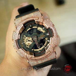 G-Shock กรอบเพชร Rosegold BlingBling G-Shock Custom รุ่นฮิตGA-110 ประกันศูนย์central 1 ปี