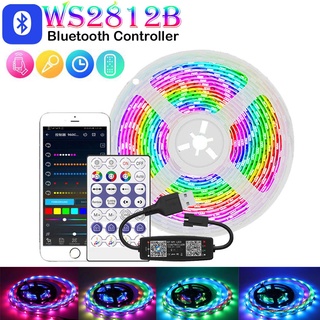 Ws2812 แถบไฟ LED RGBIC 1 เมตร - 30 เมตร ควบคุมด้วยแอพบลูทูธ เทปยืดหยุ่น ไดโอด ริบบิ้น ทีวี เดสก์ท็อป ไฟแบ็คไลท์