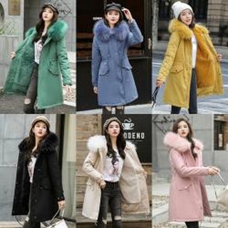 Overcoat เสื้อโค้ทกันหนาวซับเฟอร์ขนนุ่มใส่ติดลบลุยหิมะ มีฮู้ดเฟอร์ถอดได้ (12391X)