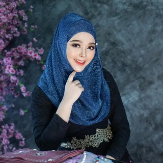 Hijab ผ้าพันยาวแบบตาข่าย แถมเข็มหมุดให้ฟรี 1 ชิ้น