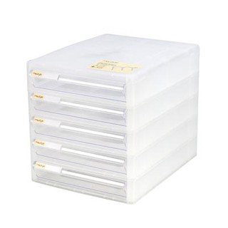 ตู้เอกสาร 5 ชั้น โครงสีขาว-ลิ้นชักสีใส ME.STYLE TCB-5/5-Tier Document Cabinet White Frame - Clear Drawer ME.STYLE TCB-5