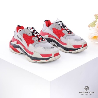 BALENCIAGA SNEAKER BASSES TRIPLE S RED GRAY SIZE 39