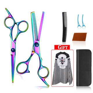 Professional Tooth scissors Flat scissors Gunting Rambut Barber scissors Hair Cutting Stainless Steel Barber tools