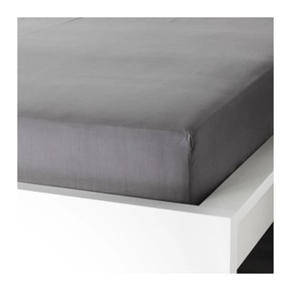 ULLVIDE ผ้าปูที่นอนรัดมุม Fitted sheet 90*200 cm (เทา)