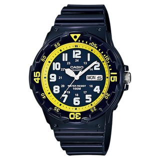 Casio แท้ สไตล์สปอร์ต MRW-200HC-2BVDF สีกรมท่า/เหลือง