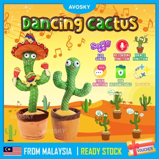 ☃AVOSKY Dancing Cactus Talking 120 Song Singing Doll Cactus Singing Dance Toy Kid Tiktok Plush Toys Dancing Cactus Kaktu