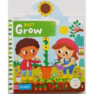 Grow  (push pull slide board book) ของแท้นำเข้าจากประเทศอังกฤษ กระดาษแข็งหนาทุกหน้าเหมาะสำหรับ1+