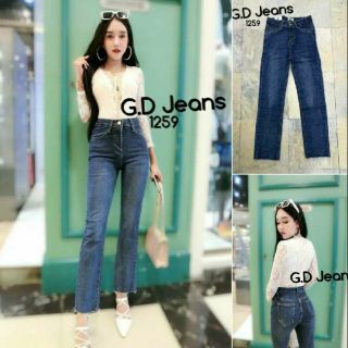 G.D.Jeans รุ่น 1259 #กางเกงยีนส์ผ้ายืดสียีนส์ทรงเรียบ  💦💦