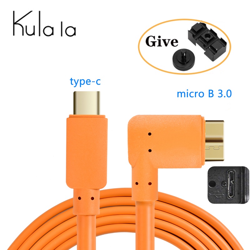 Live tethered สายถ่ายภาพ Type-C ถึง Micro B สำหรับเชื่อมต่อกล้องกับคอมพิวเตอร์สำหรับ Canon EOS5DS, 5