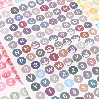สติกเกอร์ตัวอักษร ตัวเลข ไล่โทนสี สําหรับตกแต่ง DIY 4 แผ่น