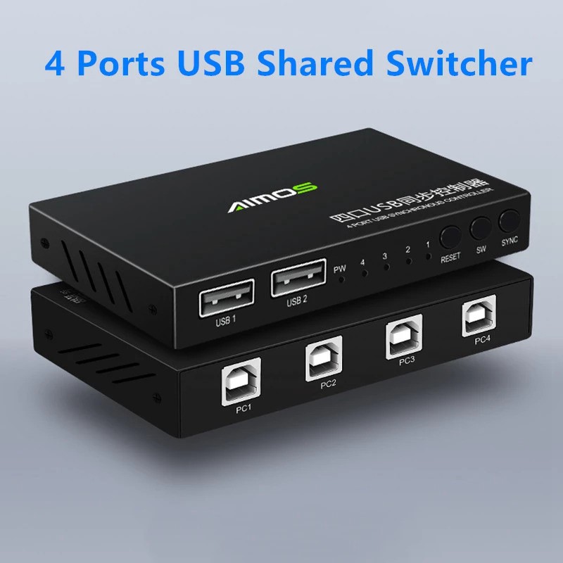 Aimos 2 พอร์ต Usb To 4 พอร์ต Usb - B Kvm กล่องสวิตช์ Usb สําหรับ ...