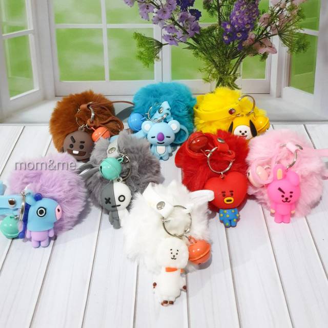 GANTUNGAN POM POM BT21, พวงกุญแจ BT21 BTS