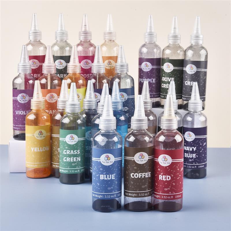 24 color fabric dye tie dye kit with fixing agent fabric textile paints