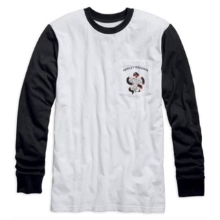 เสื้อแขนยาวลิขสิทธิ์แท้ HARLEY-DAVIDSON Pocket Men’s Baseball Tee