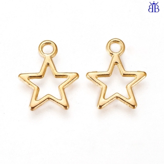 CHARMS ลูกปัดทิเบตอัลลอยสีทองขนาด 14 . 5X12 X 1 มม . 50 ชิ้น