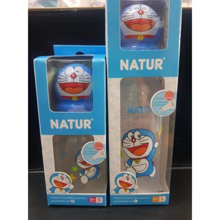 Natur PP bottle with Doraemon Hood 4oz/8oz ขวดนมเนเจอร์ รุ่นฝาครอบโดราเอมอน จุกนมไบโอมินิค