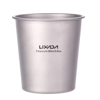 Lixada ถ้วยเบียร์ไทเทเนียมน้ําหนักเบาสําหรับตั้งแคมป์กลางแจ้ง 290 มล.