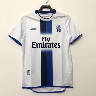 เสื้อกีฬาแขนสั้น ลายทีมชาติฟุตบอล Chelsea Away 03 คุณภาพสูง สไตล์เรโทร AAA