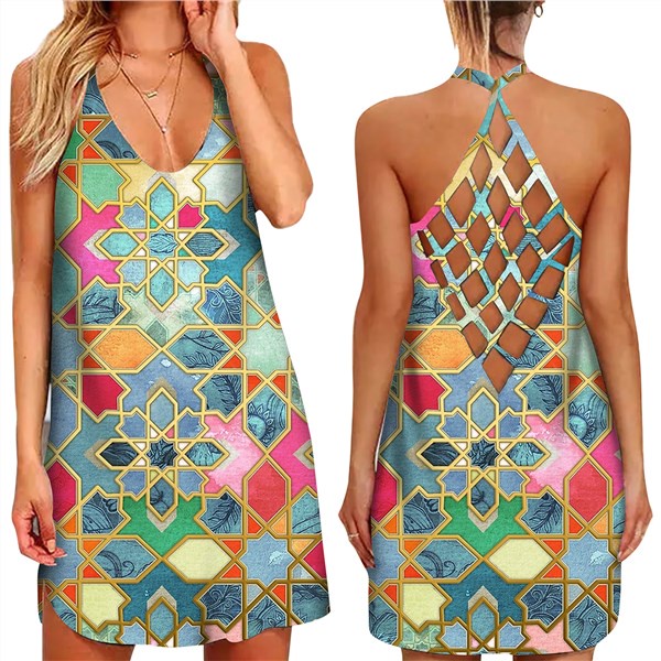 Women's Suspender Summer Round Neck Sleeveless Three-dimensional Dresses