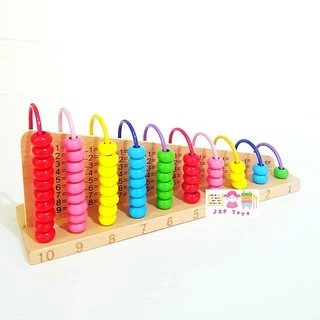 ของเล่นไม้เสริมพัฒนาการ ลูกคิดข้ามรั้ว 10 หลัก ลูกคิด ฝึกทักษะ คณิตศาสตร์ ช่วยในการบวกลบตัวเลข รุ่นยอดนิยม