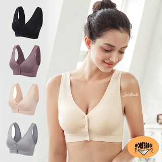 SB-117 [ Sportbra4u ] สปอร์ตบรากระดุมหน้า ยกทรงแบบสวม ไม่มีตะขอ ยกทรงไร้โครง บราแฟชั่น