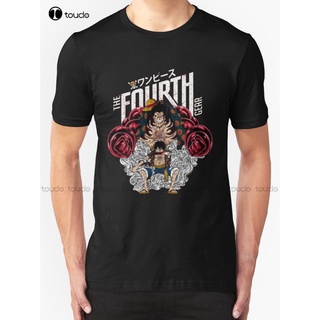 [S-5XL] ใหม่ เสื้อยืดแขนสั้น ผ้าฝ้าย พิมพ์ลาย One Piece Monkey D Luffy Gear Fourth สไตล์คลาสสิก สําหรับผู้ชาย