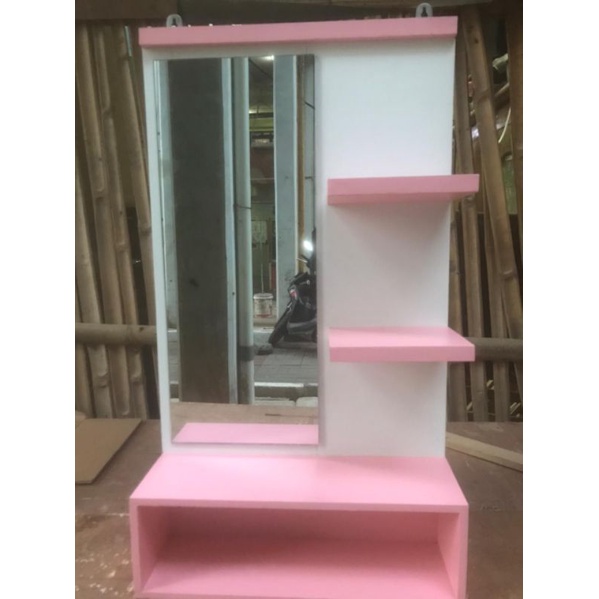 โต๊ะเครื่องแป้งแบบแขวนมินิมอล/กระจก H70cm W40cm P12cm