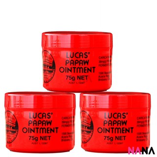 Lucas Papaw Ointment Bottle 75g x 3pcs บาล์มสารพัดประโยชน์แบบกระปุก 75 กรัม 3 ชิ้น