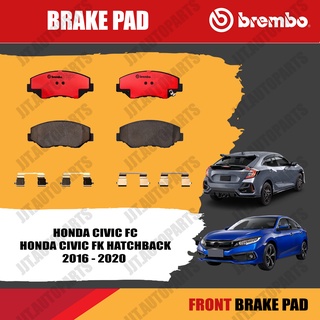 Brembo ผ้าเบรค HONDA CIVIC FC, HONDA CIVIC FK 2016-2020 ฮอนด้า ซีวิค FC, ซีวิค FK ปี 2016-2020 [หน้า, ดิสก์หลัง]