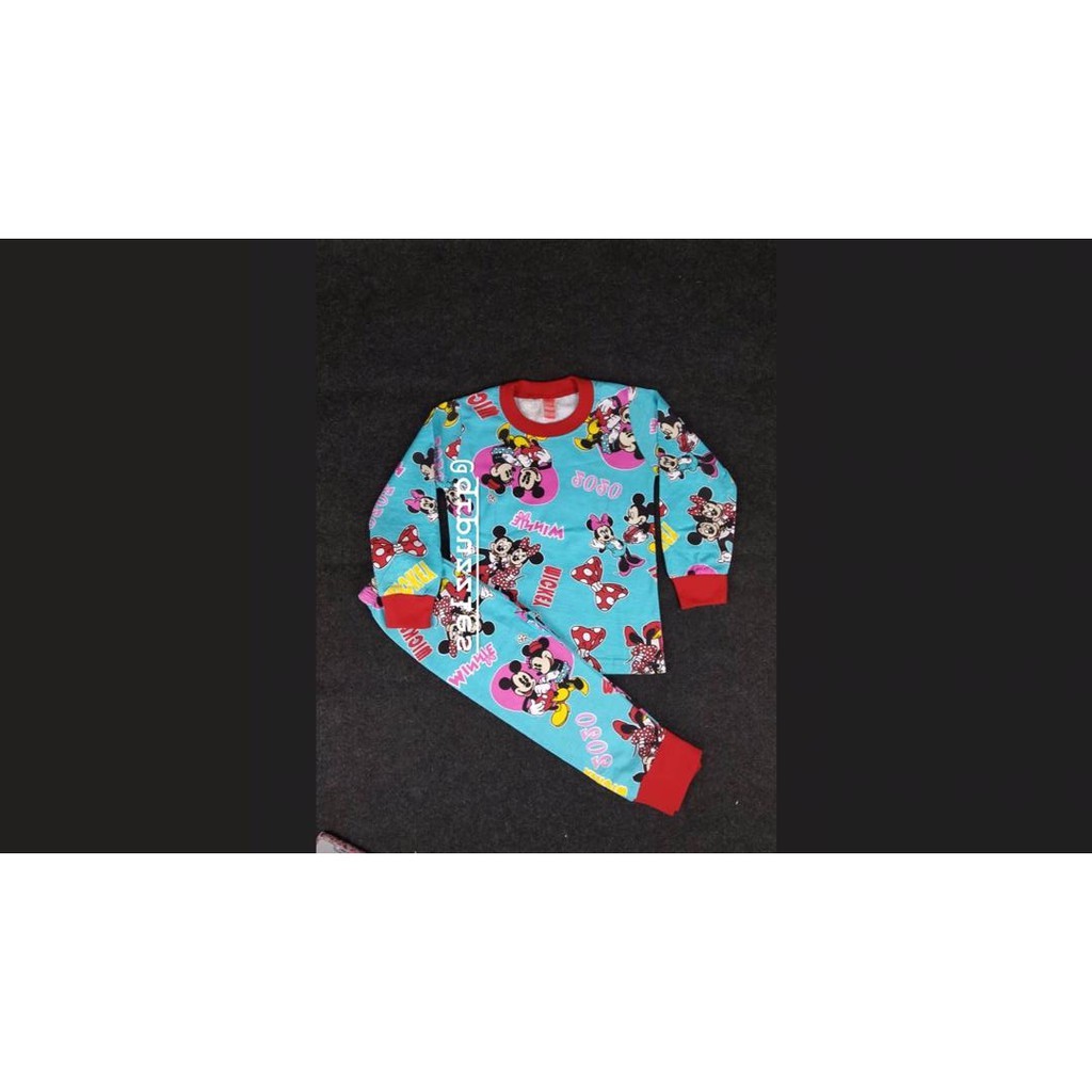 KIDS PAJAMAS MICKEY MOUSE LONG SLEEVE (ผ้าฝ้ายผ้า) (BOY GIRLS SLEEPWEAR) เด็ก