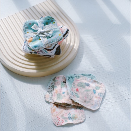 Facial Squares (Flannel) - แผ่นผิวหน้าแบบใช้ซ้ําได้สําหรับ Make Up Remover/Toner Last สําหรับ 3 ถึง 