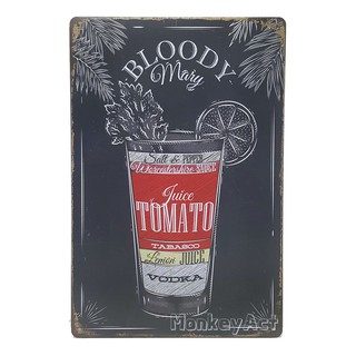 ป้ายสังกะสีวินเทจ Bloody Mary Cocktail