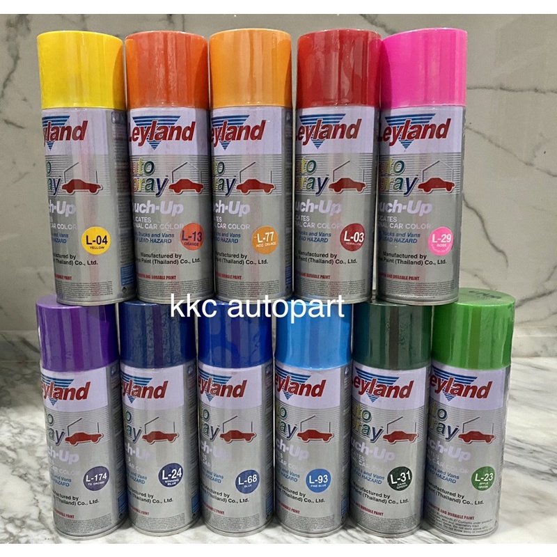 Layland สีสเปรย์ สีพ่นรถ สีพ่นมอไซค์ สีพ่นเหล็ก ไม้ โลหะ pvc เลย์แลนด์ Leyland Spray สีพาสเทล ครบทุก