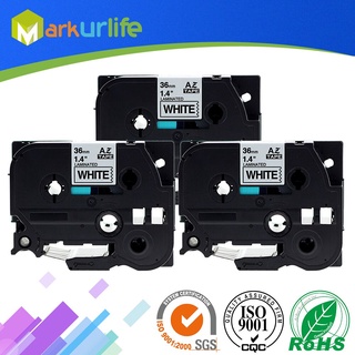 3 pcs36mm Compatible For Tze 261 Tze261 Black on White Laminated P touch 36mm tze-261 Label Tape Cartridge tz261 tze-261