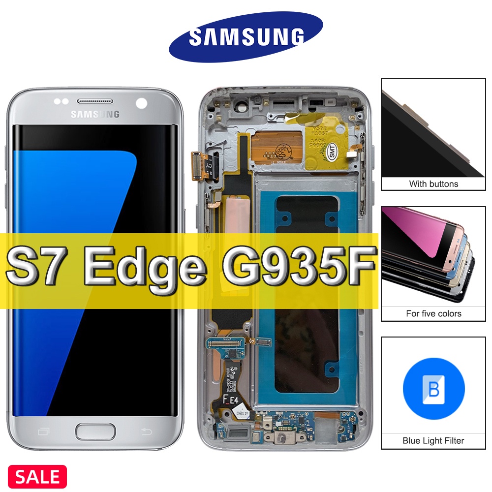 สําหรับ Samsung Galaxy S7 Edge G935 G935F G935FD จอแสดงผล LCD Touch Screen Digitizer พร้อมกรอบประกอบ